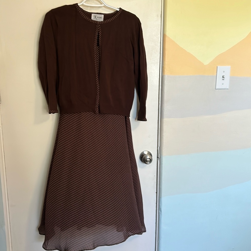 Midi A-line Sundress with Matching Sweater 2 Piece Set